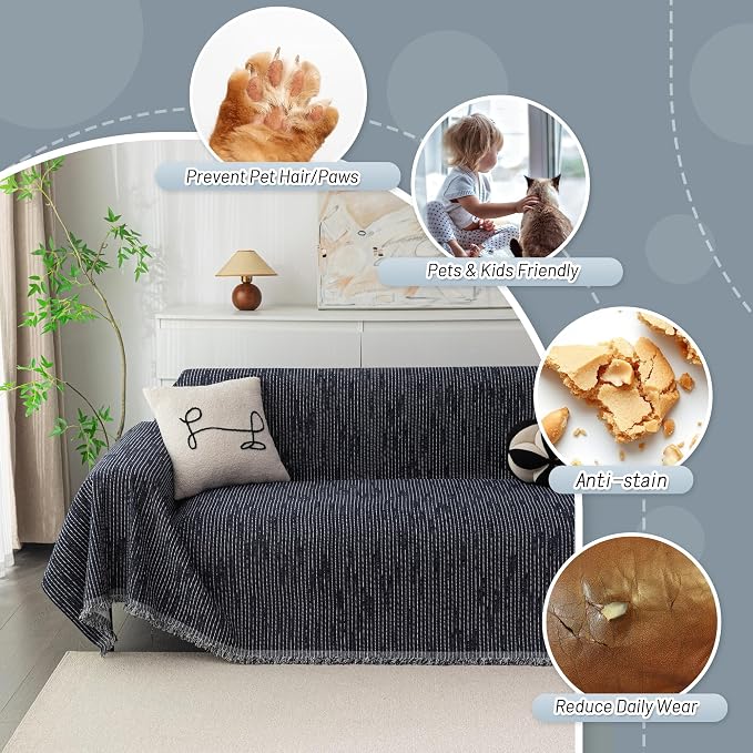 MYSKY HOME Couch Covers for 2 Cushion Couch Sectional Sofa, L Shape Sofa - Image 3