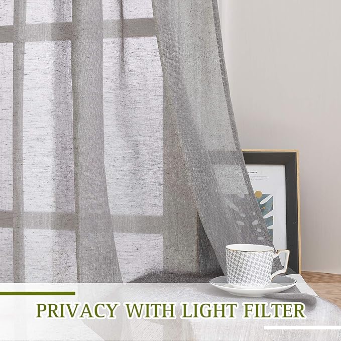 NICETOWN Living Room Sheer Linen Curtains - Image 5