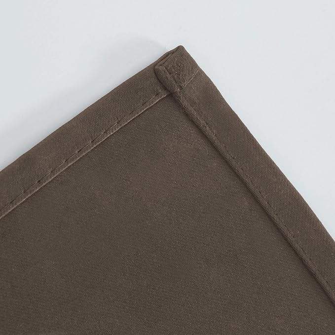 LEMOMO Chocolate Brown Blackout Curtains 66 x 63 Inch Length/Set of 2 Curtain - Image 8