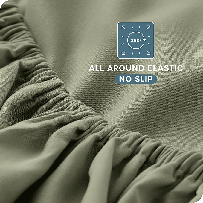 Bare Home Full Sheet Set - Luxury 1800 Ultra-Soft Microfiber Full Bed Sheets - Double Brushed - Deep Pockets - Easy Fit - 4 Piece Set - Bedding Sheets & Pillowcases (Full, Sage)