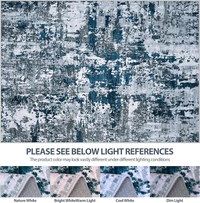 9x12 Area Rugs for Living Room Rug Washable: Abstract Large Rug for Dining Room - Image 7