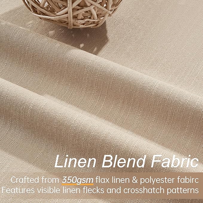 Topfinel Blackout Linen Blend Curtains 96 Inches Long 2 Panels, Back Tab and - Image 3