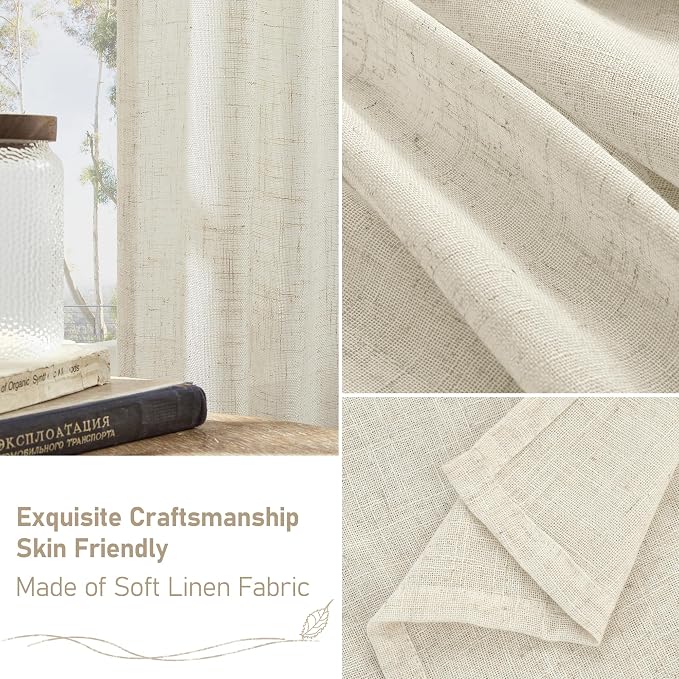LAMIT 102 inch Natural Linen Curtains - Image 6