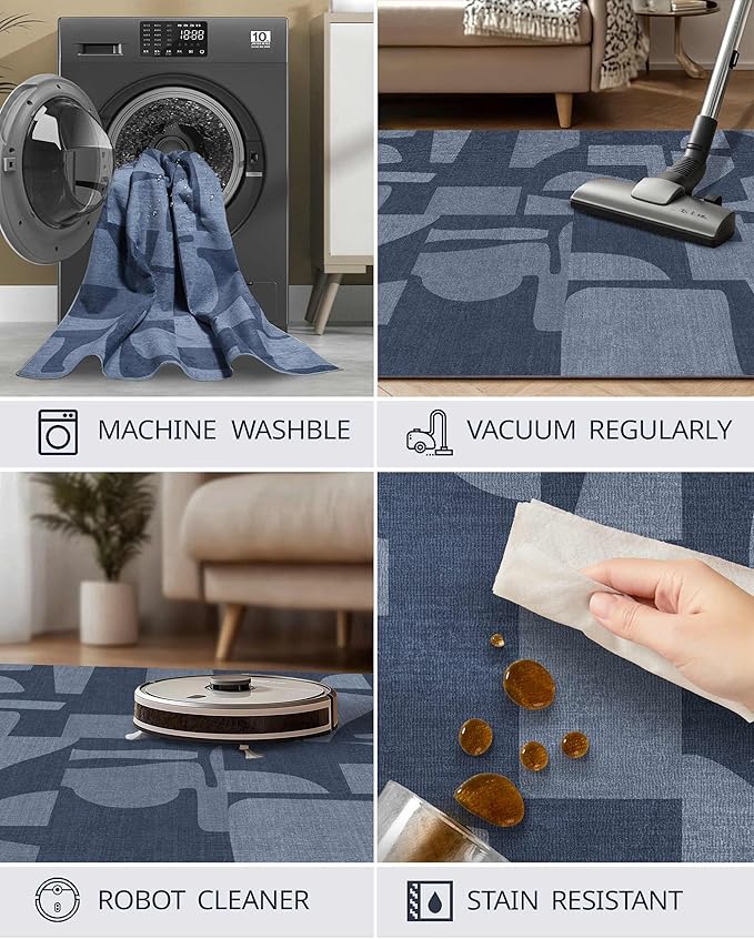 Latte&Fog 6x9 Area Rugs for Living Room Bedroom, Modern Abstract Washable Rug - Image 8