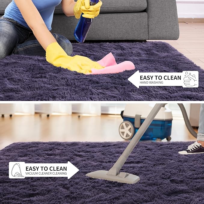 Tepook Fluffy Large Rugs for Living Room, Shag Area Rug 6x9 Soft Carpet for - Image 7