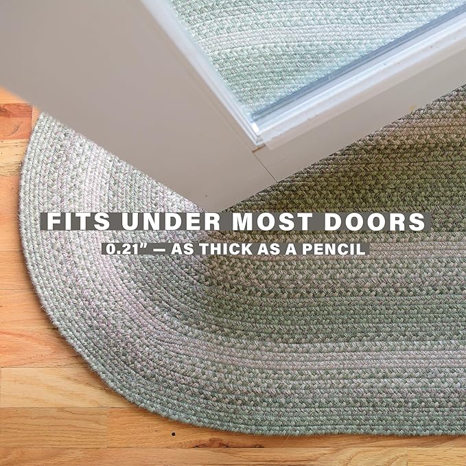 Homespice Grassland Hand Braided Rug 6x9' – Rustic Sage Green Area Rugs for Country Decor