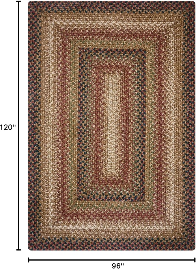 Homespice Gingerbread Jute Brown 8x10' Braided Area Rug for Living Room, Bedroom and Dining Room. Pet Friendly. Decor Styles- Farmhouse Rug, Rustic, Vintage, Cottage, Primitive, Country, Boho Rug