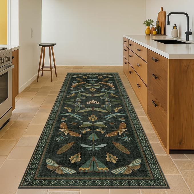 Dark Green 2'6"x10' Long Runner Rugs - Image 3