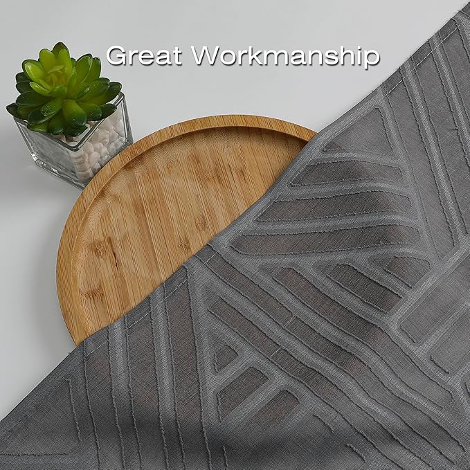 Simplebrand Grey Semi Sheer Curtains 84 Inches Long 2 Panels, Light Filtering - Image 6