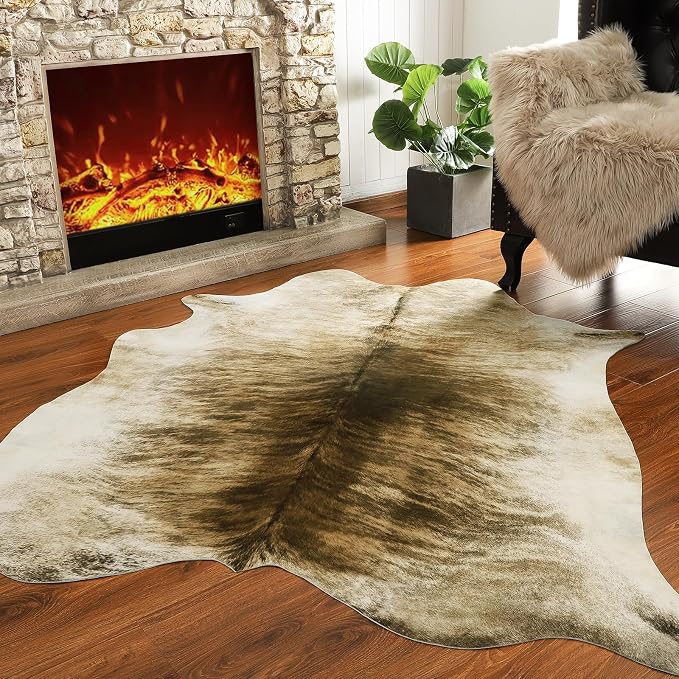 AROGAN Western Decor Faux Fur Cowhide Rug, 4 x 3 Feet Premium Animal Skin Cow - Image 4