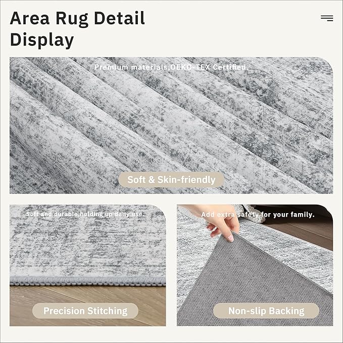 Runner Rug 2'6" x 14' Washable Non-Slip Runner Rugs - Image 6