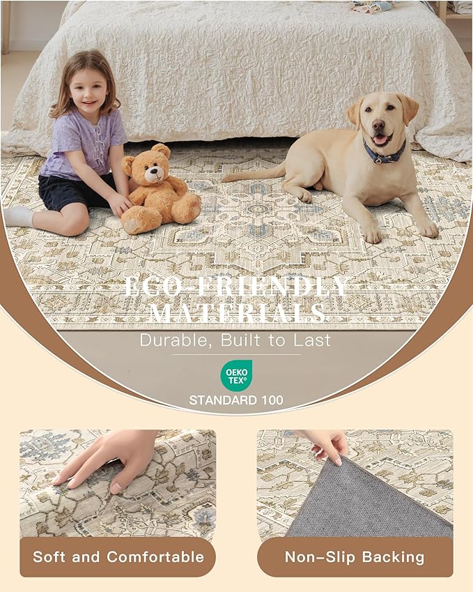Madane 3x12 Hallway Runner Rug, Non Slip Washable 12ft Runner - Image 5