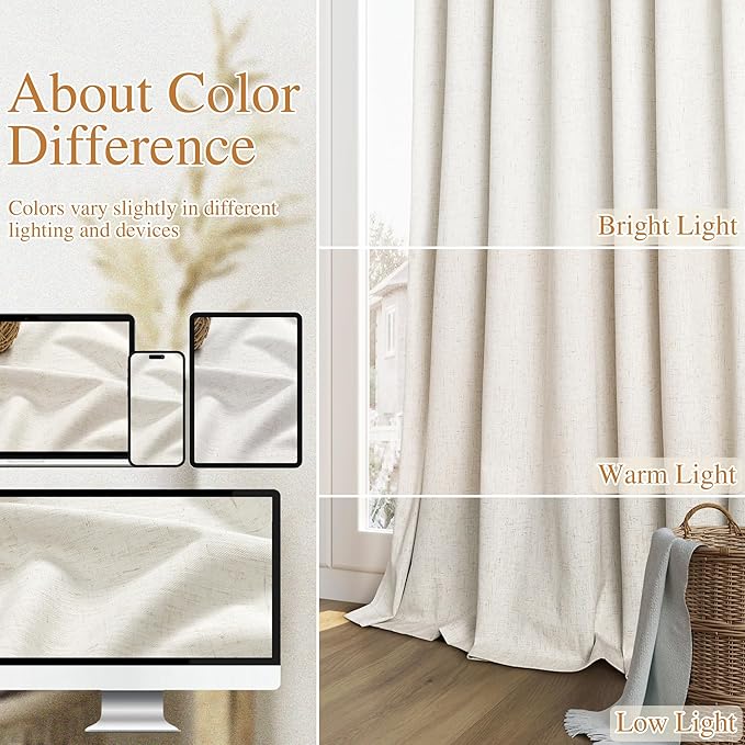 Guken 100% Blackout Curtains 54 Inch Length 2 Panels Set - Image 7