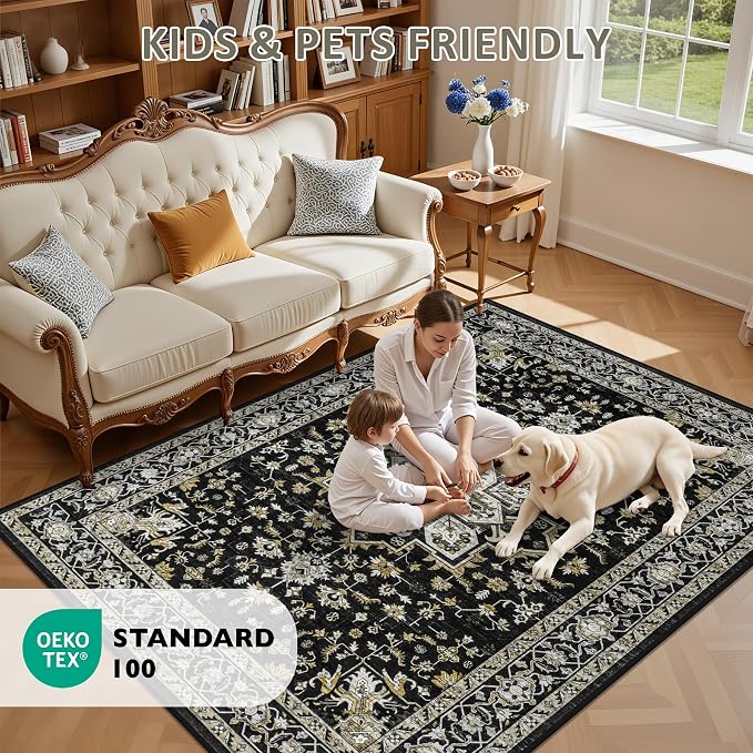 Area Rugs 10x14 Living Room Rug: Washable Rug Soft Vintage Boho Carpet Indoor - Image 8