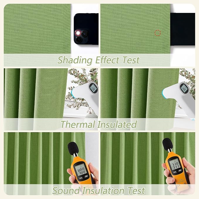 Guken 100% Blackout Curtains 90 Inch Length 2 Panels Set - Image 6