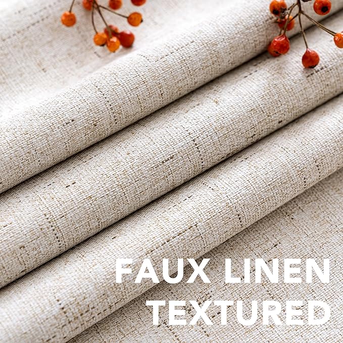 H.VERSAILTEX Linen Blackout Curtains 63 Inches Long, Full Blackout Thermal - Image 4