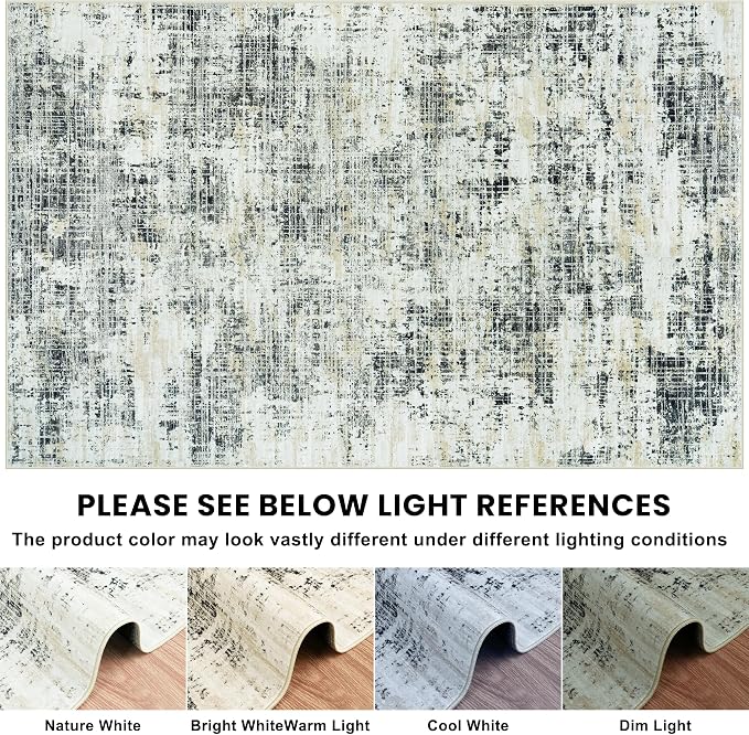 9x12 Area Rugs for Living Room Washable Rug: Anti-Skid Abstract Modern Living - Image 8