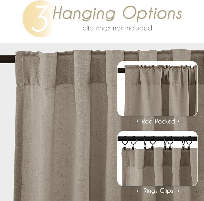 Taupe Linen Curtains 90 inches Long - Image 6