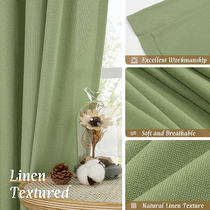 LAMIT Sage Green Linen Curtains - Image 7