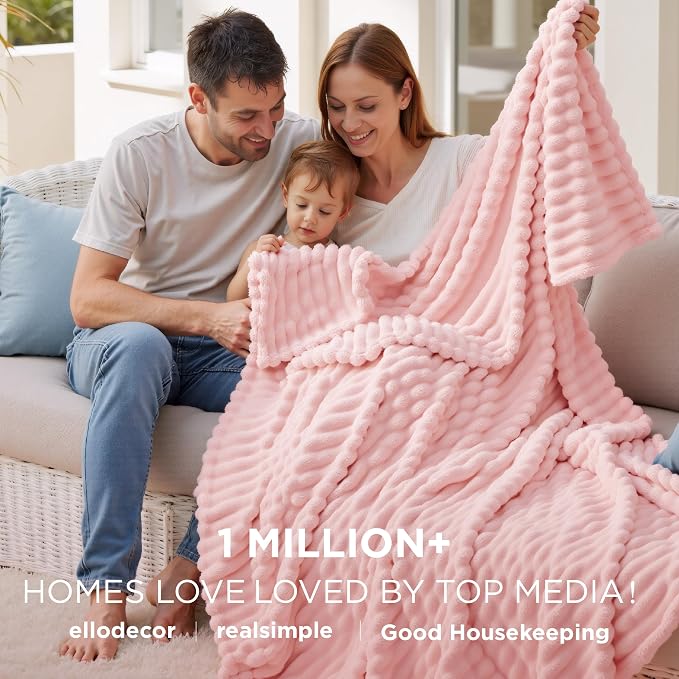 Bedsure GentleSoft Pink Throw Blanket - Image 2