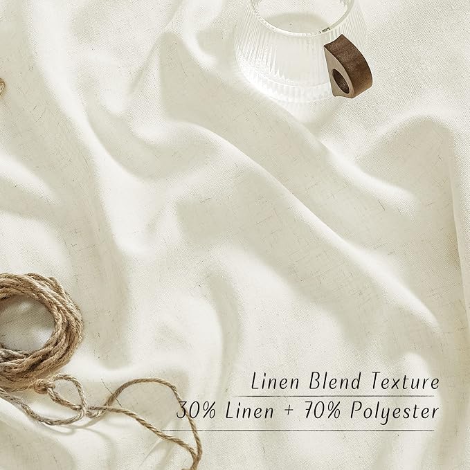 NICETOWN Off White Curtains Linen Blend - Image 4