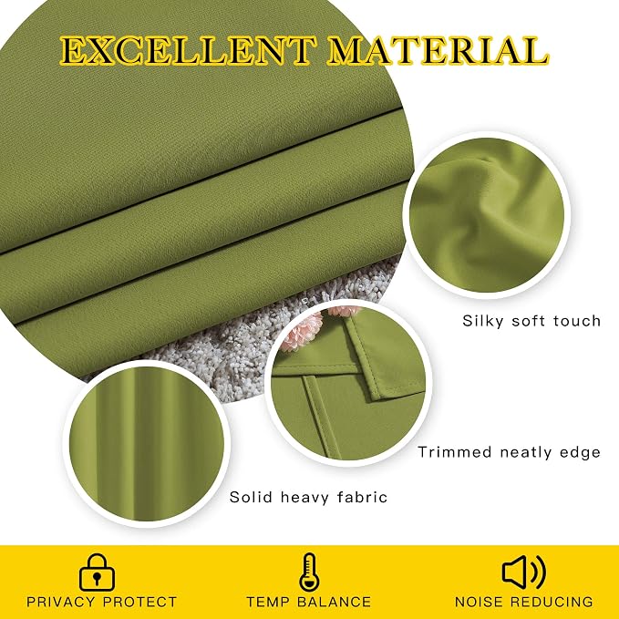 NICETOWN Green Blackout Draperies Curtains - Image 5