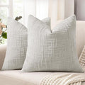 decorUhome Light Grey Chenille Throw Pillow Covers 18x18 Set of 2 Textured Soft by decorUhome