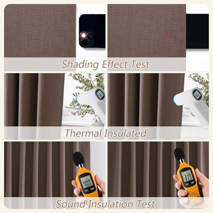 Guken 100% Blackout Curtains 120 Inch Length 2 Panels Set - Image 5