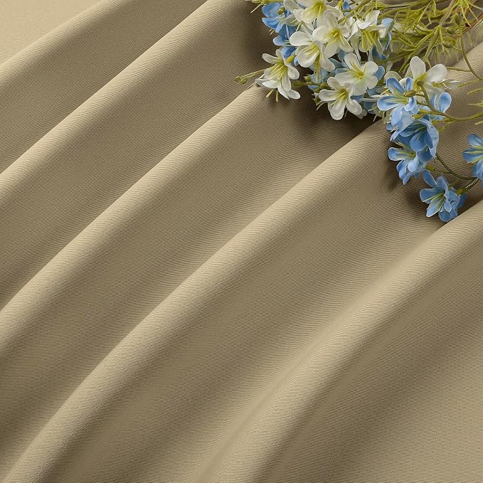 CUCRAF Beige Blackout Curtains 45 inch Length 2 Panels Set, Rod Pocket Room - Image 7