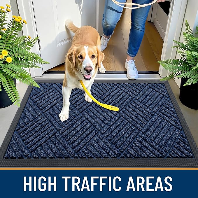 OLANLY Front Door Mat Outside Entrance 71x47, Heavy Duty Sturdy Natural Rubber - Image 5