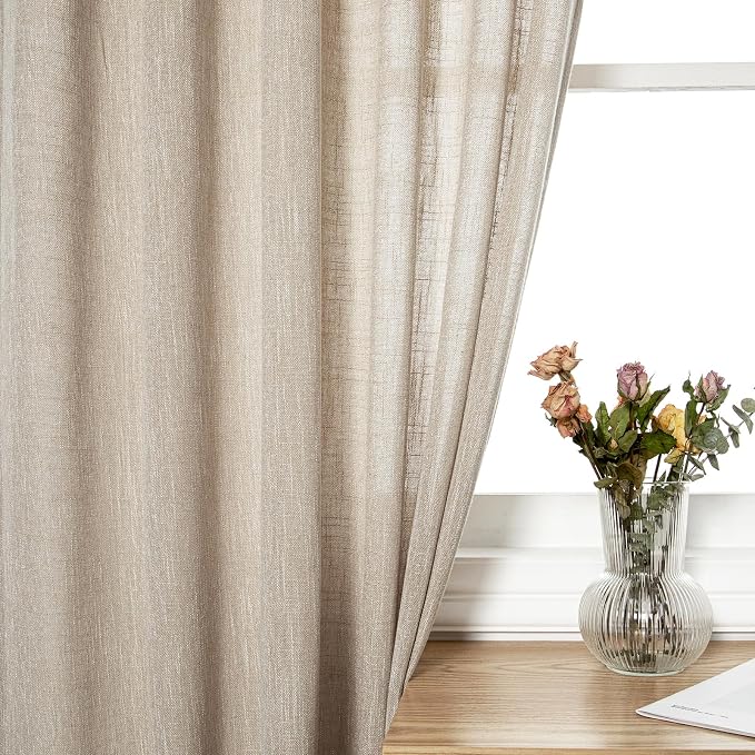 MYSKY HOME Curtains for Kitchen Windows, Sheer Curtains 63 Inch Length for - Image 4