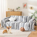 Boho Couch Cover, Sofa Covers for 3 Cushion Couch, Couch Cover for Dogs Washable Sectional Couch Covers L Shape Furniture Protecto (1# Grey, 71" x 134")