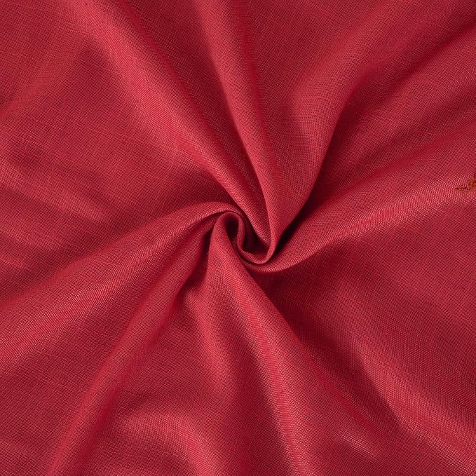 BGment Red Linen Curtains 54 Inch Length - Image 9