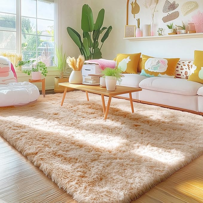 OLANLY 4x12 Area Rugs for Living Room Bedroom, Machine Washable Soft Fluffy by OLANLY