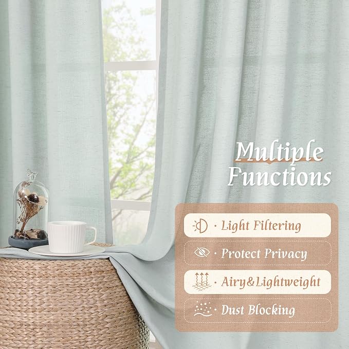 LAMIT Linen Sheer Curtains 84 inch - Image 9