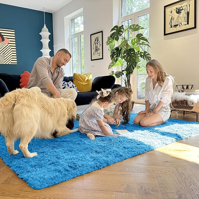 OLANLY 3x5 Machine Washable Small Bedside Rug, Soft Fluffy Shaggy Rugs - Image 7