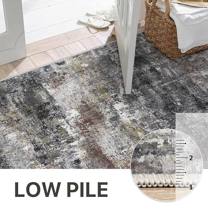 Area Rugs 5x7 for Living Room Bedroom, Modern Abstract Machine Washable Soft - Image 9