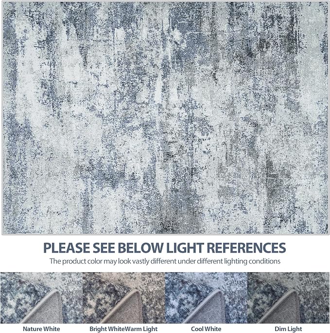 4x6 Area Rugs for Living Room Rug Washable: Abstract Rug for Dining Room - Image 8