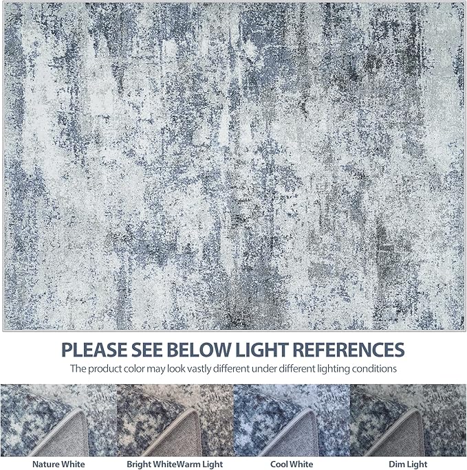 5x7 Area Rugs for Living Room Rug Washable: Abstract Tumble Large Rug for - Image 7