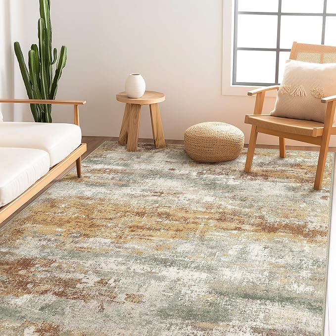 Area Rugs 5x7 for Living Room Bedroom, Modern Abstract Machine Washable Rug - Image 3