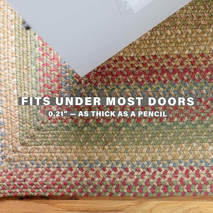 Azalea Multi Color Small Braided Rug, Jute, 27"x45" Rectangle - Perfect Country Primitive Decor for Entryway, Bathroom, Everywhere