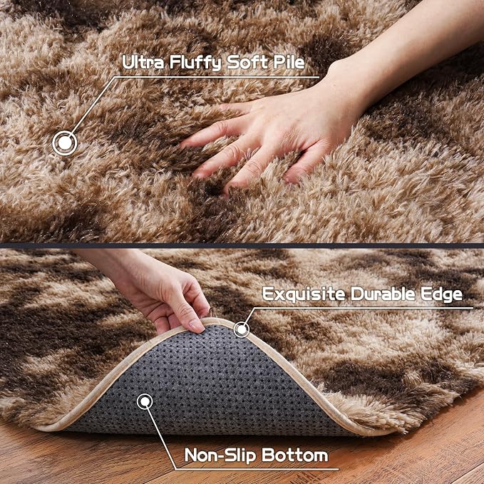 Pionblank Super Fluffy Brown Rug - Image 7