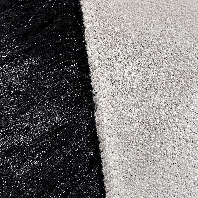 linmopm Faux Fur Rug Sheepskin Shag Fluffy Fuzzy Black 3x4 ft Rugs - Image 6