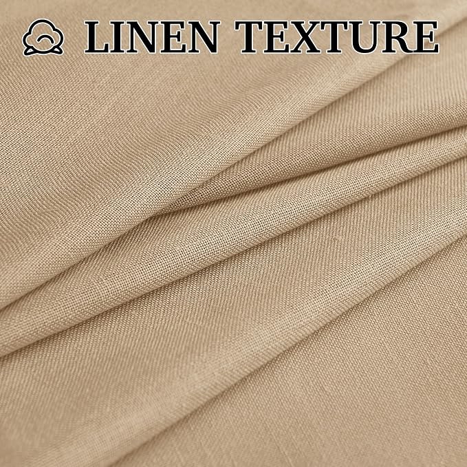 RYB HOME Boho Curtains 90 inches Long, Soft Linen Woved Lightweight Back Tab - Image 5