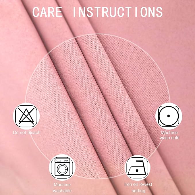 LEMOMO Pink Thermal Blackout Curtains/52 x 95 Inch/Set of 2 Panels Room - Image 4