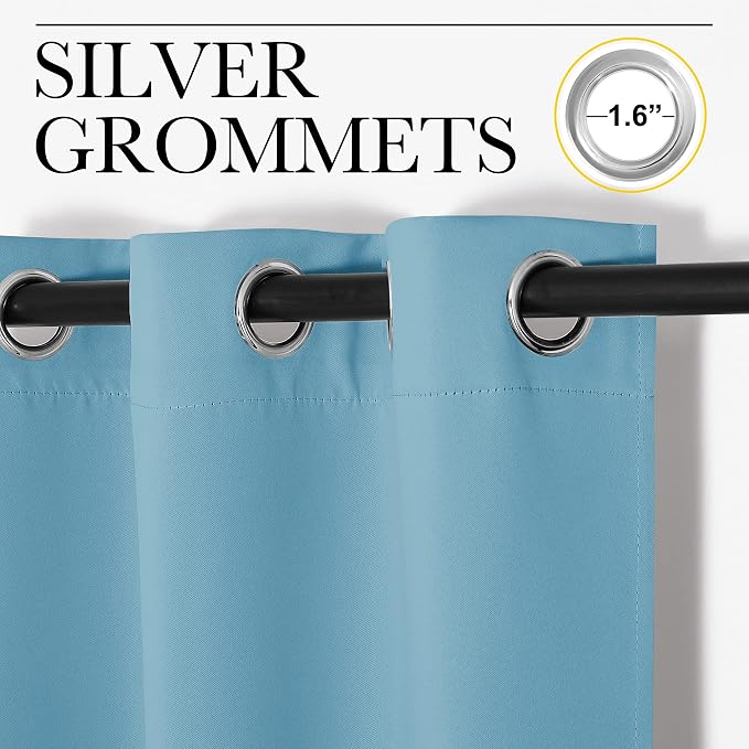 NICETOWN Thermal Insulated Curtains Blackout Draperies, Window Treatment Solid - Image 3