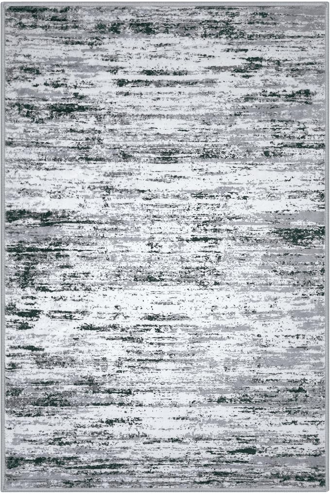 Lansny Modern Abstract Entryway Rug Indoor 2x3 Washable Rug Non-Slip Soft Small - Image 9