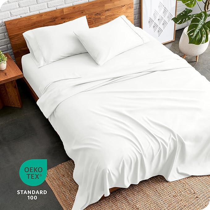 Bare Home Queen Sheet Set - Luxury 1800 Ultra-Soft Microfiber Bed Sheets - Double Brushed - Deep Pockets - Easy Fit - 4 Piece Set - Bedding Sheets & Pillowcases (Queen, Cream)