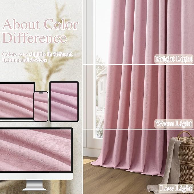 Guken 100% Blackout Curtains 102 Inch Length 2 Panels Set - Image 7