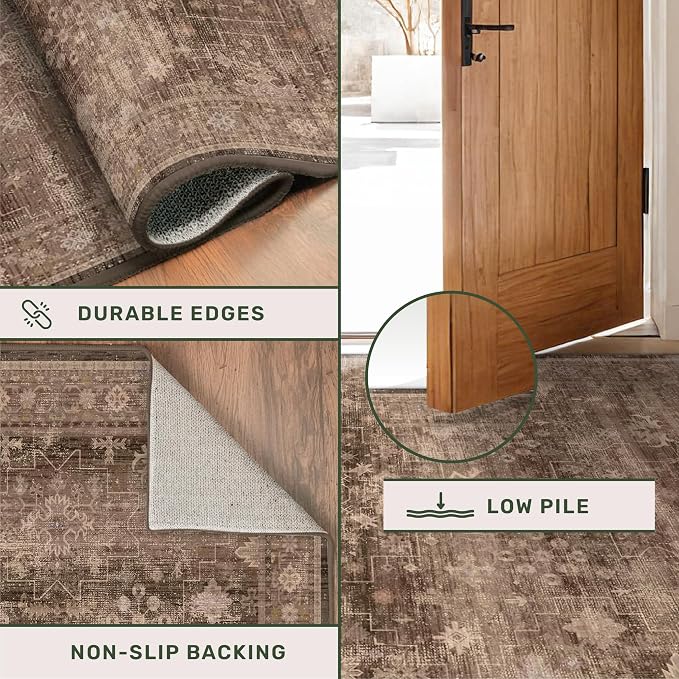Brown 2x5 Entryway Runner Rugs, Small Runners - Image 5